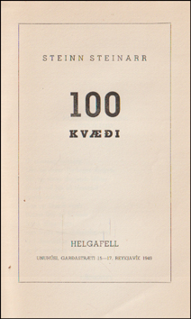 100 Kvi eftir Stein Steinarr # 86382