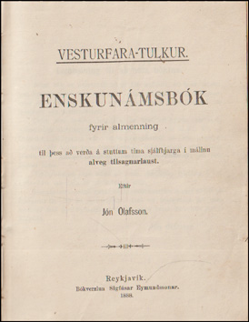 Vesturfarar-tlkur. Enskunmsbk # 86789