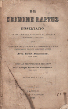 De Crimine Raptus Dissertatio # 87016