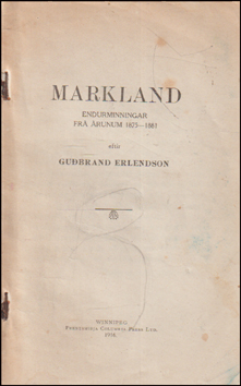 Markland. Endurminningar # 87755
