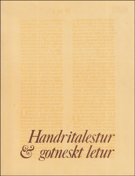 Handritalestur & gotneskt letur # 87917