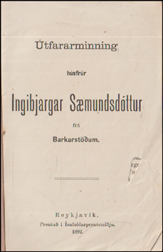 tfararminning hsfrr Ingibjargar Smundsdttur # 87970