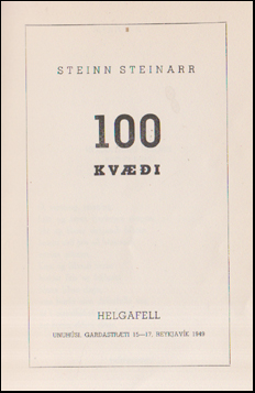 100 Kvi eftir Stein Steinarr # 88090