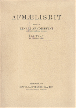 Afmlisrit helga Einari Arnrssyni hstarttardmara # 88435