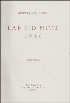 Landi mitt 1930. Lj og myndir # 88603
