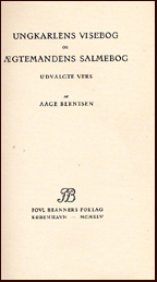 Ungkarlens visebog og �gtemandens salmebog # 16578