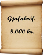 Gjafabréf - 8.000 kr.