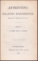 fiminning Halldrs Bjarnarsonar prfasts og prests a Sauanesi # 18596