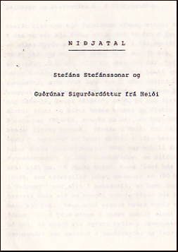 Nijatal Stefns Stefnssonar og Gurnar Sigurardttur fr Heii # 19211