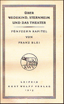 Über wedekind, sternheim und das Theater # 21488