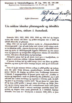 Um nokkrar íslenzkar plöntutegundir og útbreiðslu þeirra # 21874
