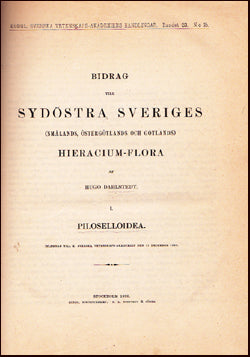Bidrag till Sydöstra Sveriges (Smålands, Östergötlands och Gotlands) Hieracium – Flora # 21941