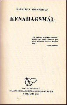 Efnahagsmál # 22009