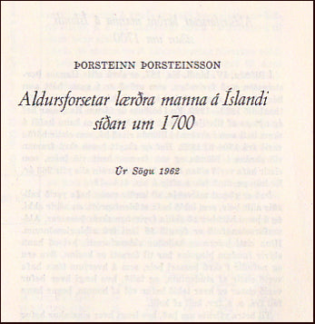 Aldursforsetar lærðra manna á Íslandi síðan um 1700 # 22663