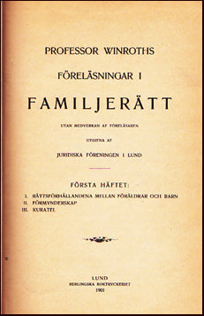 Professor Winroth föreläsningar i Familjerätt # 22870