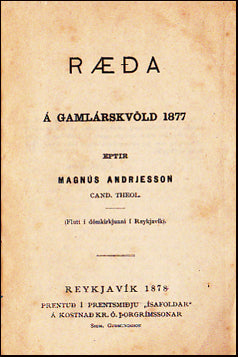 Ræða á gamlárskvöld 1877 # 81661