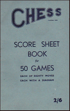 Chess. Score Sheet Book # 32482