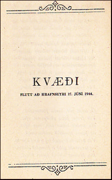 Kvæði flutt að Hrafnseyri 17. Júní 1944 # 29950