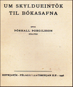 Um skyldueintök til bókasafna # 25441