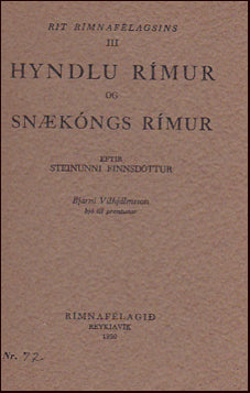 Hyndlu rímur og Snækóngs rímur # 71158