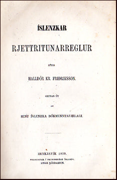 Íslenzkar rjettritunarreglur # 88072