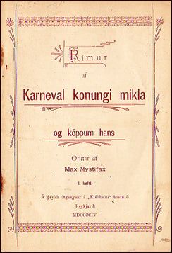 Rímur af Karneval konungi mikla # 26463