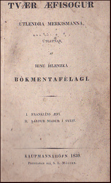 Tvær Æfisögur útlendra merkismanna # 26523