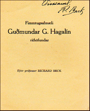 Fimmtugsafmæli Guðmundar G. Hagalín rithöfundar # 26535