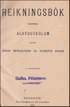 Reikningsbók handa alþýðuskólum # 28646