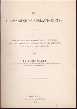 Die germanischen Auslautgesetze # 28776