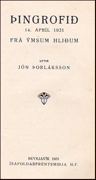 Þingrofið 14. apríl 1931 # 28785