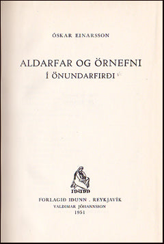Aldarfar og örnefni í Önundarfirði # 88694