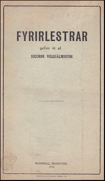 Fyrirlestrar gefnir út af Sigurði Vilhjálmssyni # 30329
