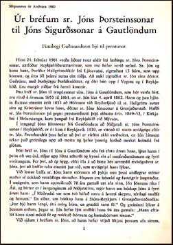 Úr bréfum sr. Jóns Þorsteinssonar # 30395