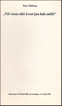 „Við vitum ekki hvort þau hafa andlit“ # 30399