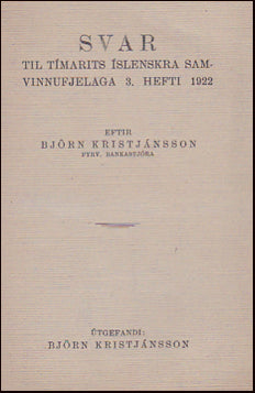 Svar til Tímarits Íslenskra samvinnufjelaga # 30704