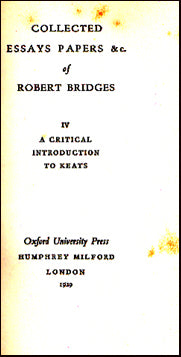 Collected Essays Papers &c of Robert Bridges # 31850