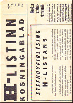 H-listinn. Kosningablað # 33081