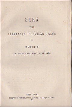 Skrá yfir prentaðar íslenzkar bækur og handrit # 33551
