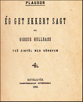Ég get ekkert sagt og Gissur Gullrass # 35039