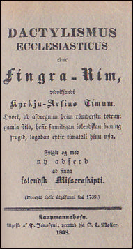 Dactylismus ecclesiasticus edur Fingra-Rím # 62374