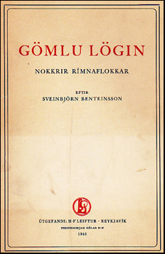 Gömlu lögin. Nokkrir rímnaflokkar # 35222