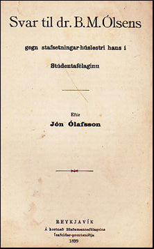 Svar til dr. B. M. Ólsens # 37052