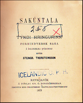 Sakúntala eða Týndi hringurinn # 37084