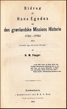 Bidrag til Hans Egedes og den grønlandske Missions Historie 1721-1760 # 37106