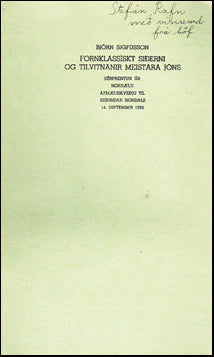 Fornklassískt siðerni og tilvitnanir meistara Jóns # 37297