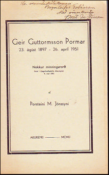 Geir Guttormsson Þormar. Minningarorð # 86198