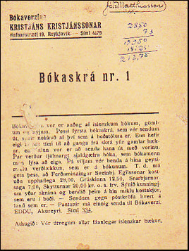 Bókaskrá nr. 1. # 37402