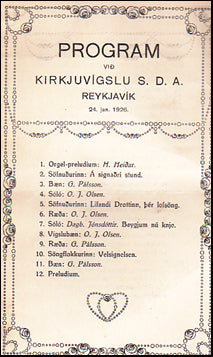Prógramm við Kirkjuvígslu S.D.A. # 37704