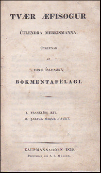 Tvær Æfisögur útlendra merkismanna # 39497